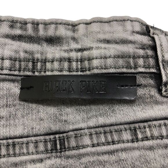 Black Pike Painted Gray Denim Jean Shorts - Picture 7 of 7